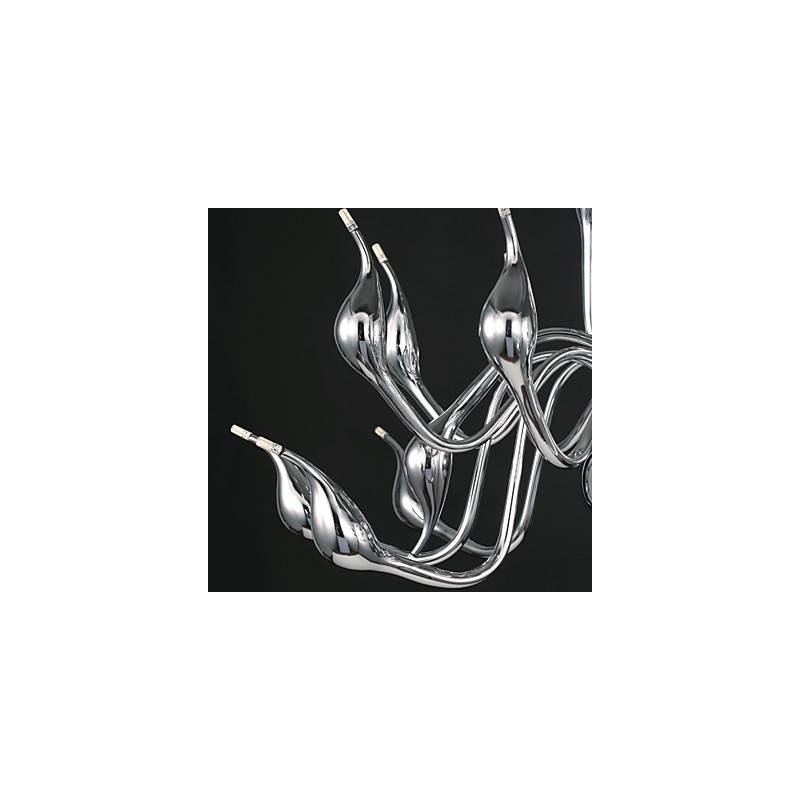 Lampadario moderno a 18 luci G4 finitura cromata