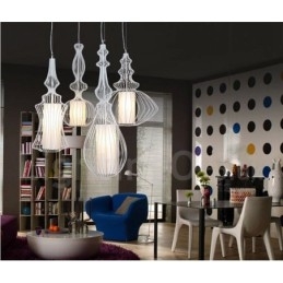Lampada a sospensione vintage country in metallo a forma di vaso