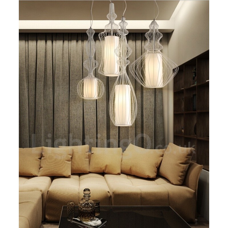 Lampada a sospensione vintage country in metallo a forma di vaso