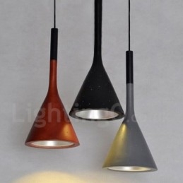Lampada a sospensione vintage in cemento e resina 1 luce