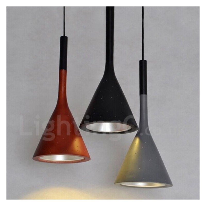 Lampada a sospensione vintage in cemento e resina 1 luce