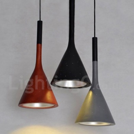 Lampada a sospensione vintage in cemento e resina 1 luce