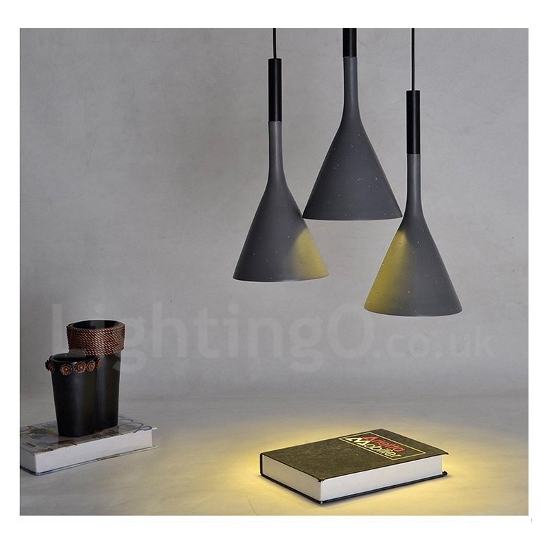 Lampada a sospensione vintage in cemento e resina 1 luce