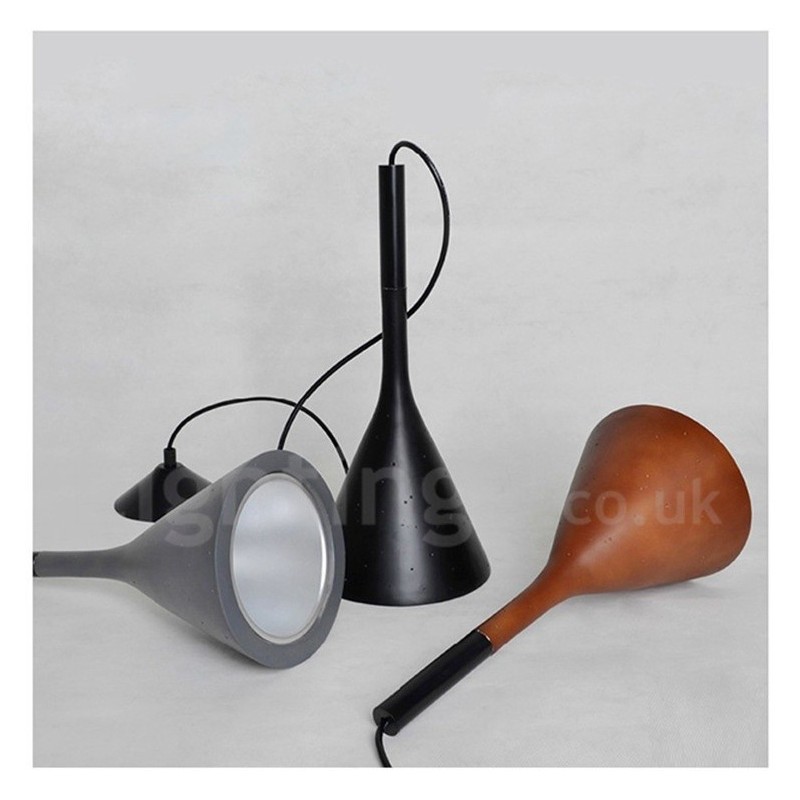 Lampada a sospensione vintage in cemento e resina 1 luce
