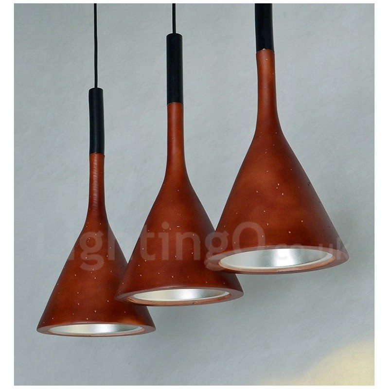 Lampada a sospensione vintage in cemento e resina 1 luce