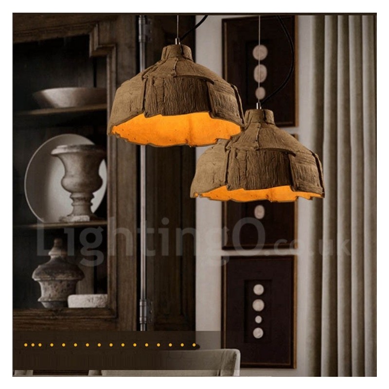 Lampada a sospensione vintage in cemento