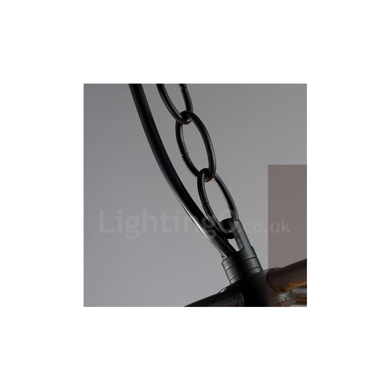 Lampada a sospensione vintage globo in metallo 6 luci
