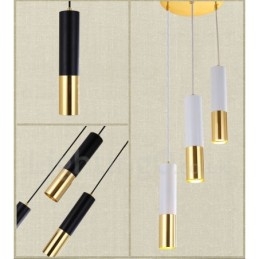 Lampada a sospensione moderna contemporanea a 3 luci LED in metallo 40 x 25 cm