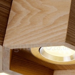 Lampada a sospensione in legno moderna e contemporanea a 5 luci