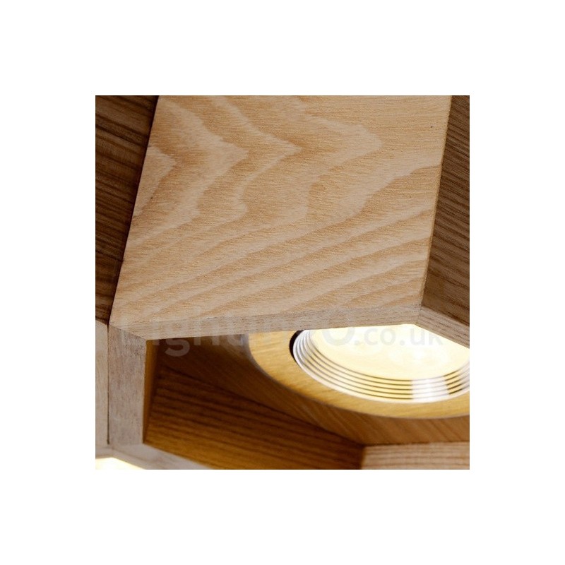 Lampada a sospensione in legno moderna e contemporanea a 5 luci