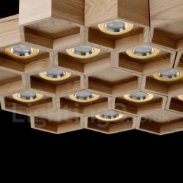 Lampada a sospensione moderna in legno chiaro 75 cm 12 luci