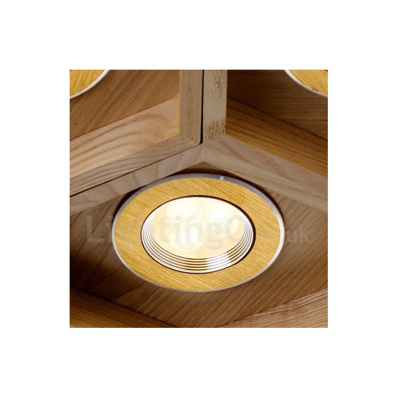 Lampada a sospensione moderna in legno chiaro 75 cm 12 luci