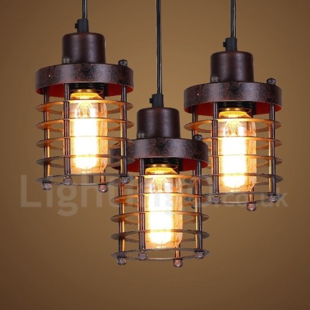 Lampada a sospensione vintage in rame a 1 luce