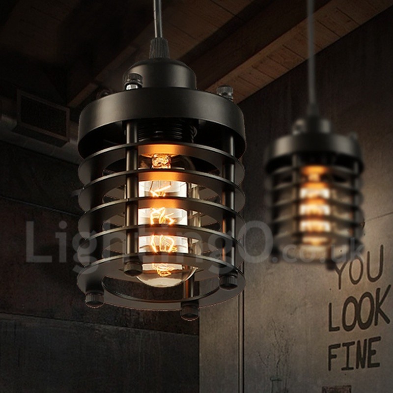 Lampada a sospensione vintage in rame a 1 luce