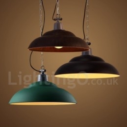 Lampada a sospensione vintage retrò 1 luce in metallo
