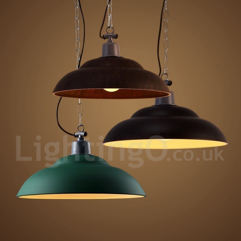 Lampada a sospensione vintage retrò 1 luce in metallo