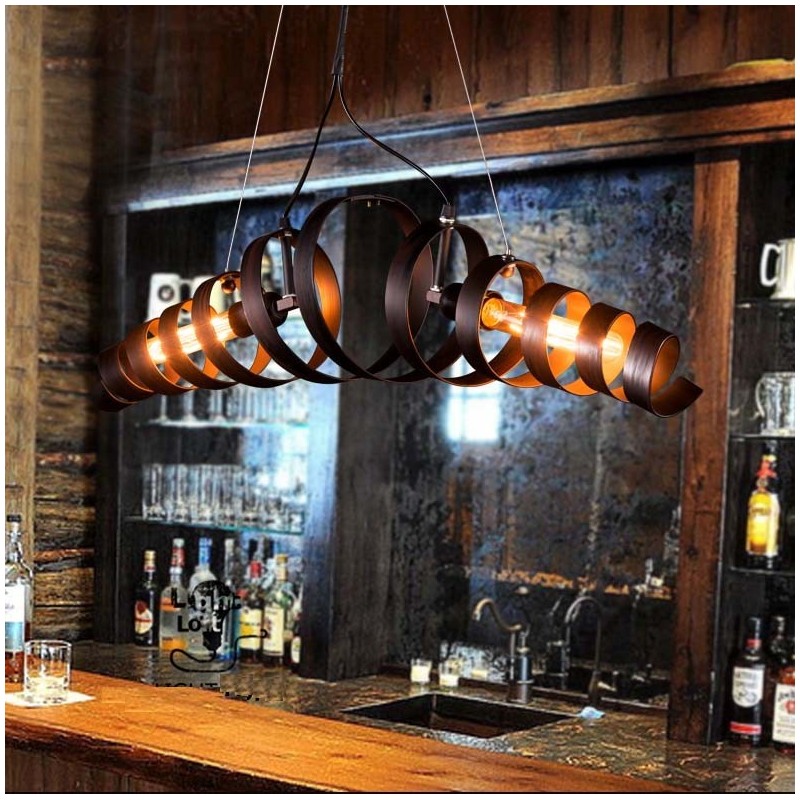Lampadario industriale retrò in metallo, stile minimalista moderno, 77 cm