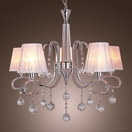Lampadario contemporaneo in cristallo elettroplaccato argento 60 cm