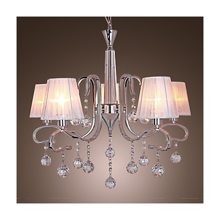 Lampadario contemporaneo in cristallo elettroplaccato argento 60 cm