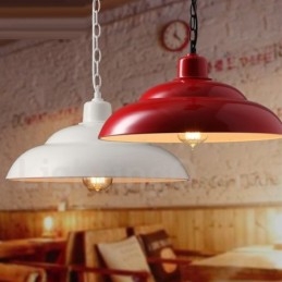 Lampada a sospensione vintage retrò 1 luce in metallo