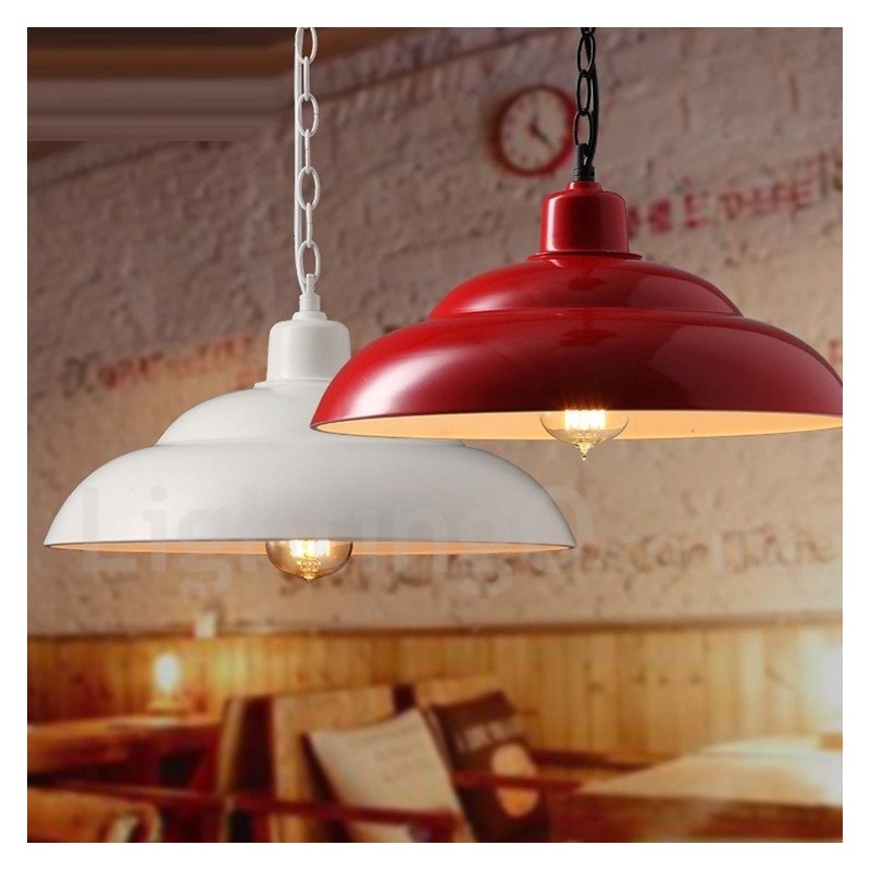 Lampada a sospensione vintage retrò 1 luce in metallo