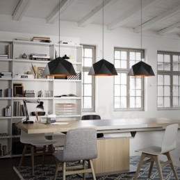 Lampada a sospensione contemporanea nera 1 luce