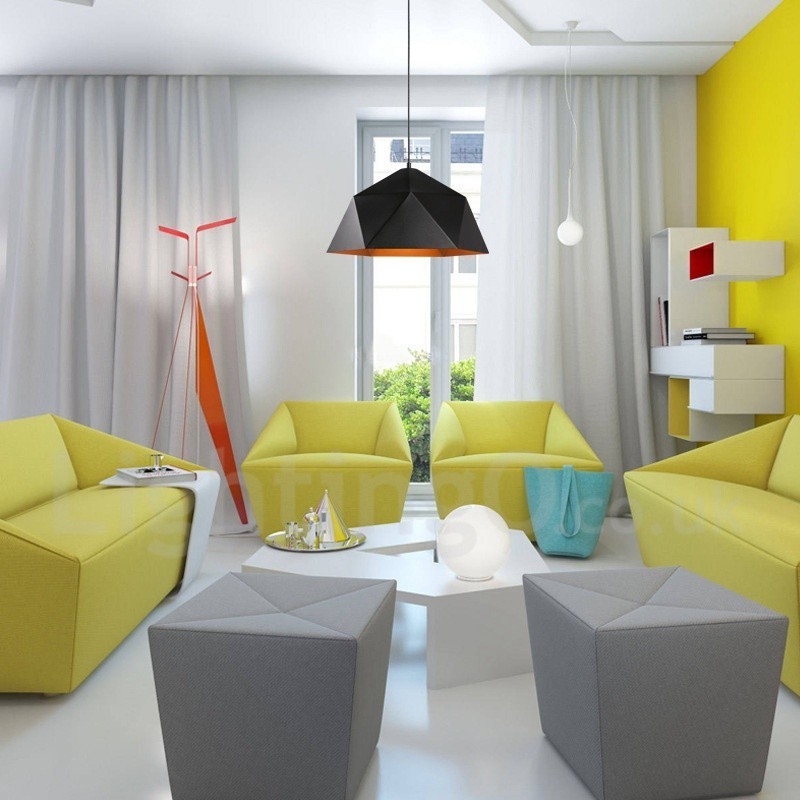 Lampada a sospensione contemporanea nera 1 luce