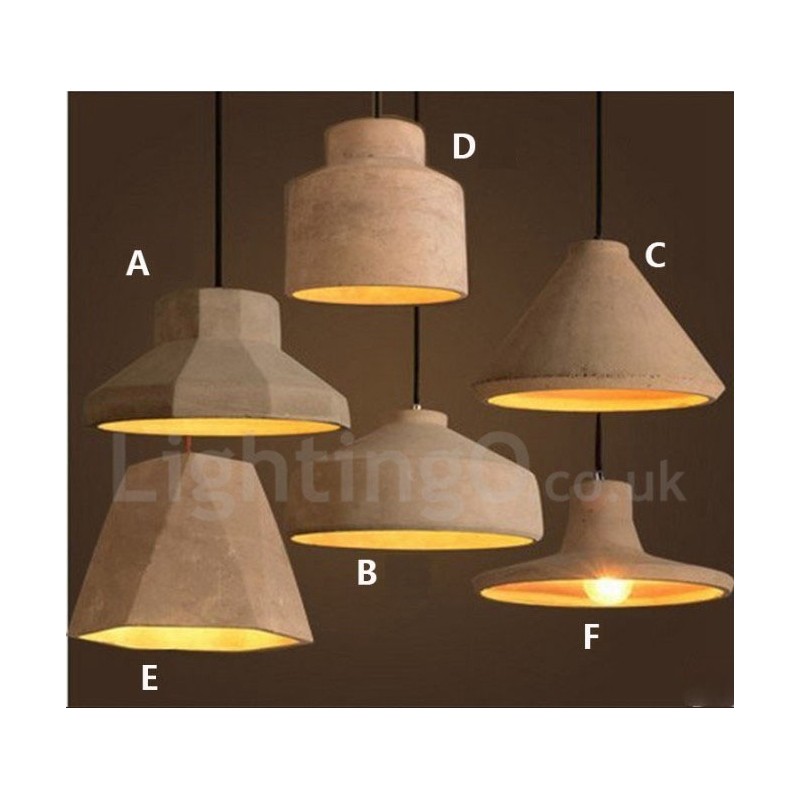 Lampada a sospensione in cemento moderna contemporanea a luce singola