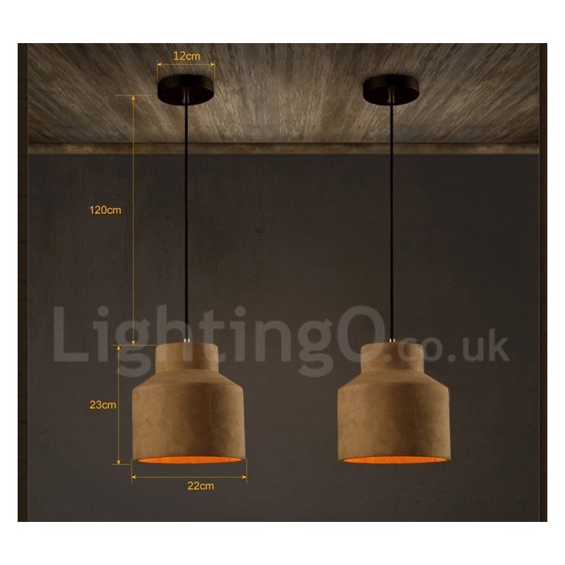 Lampada a sospensione in cemento moderna contemporanea a luce singola
