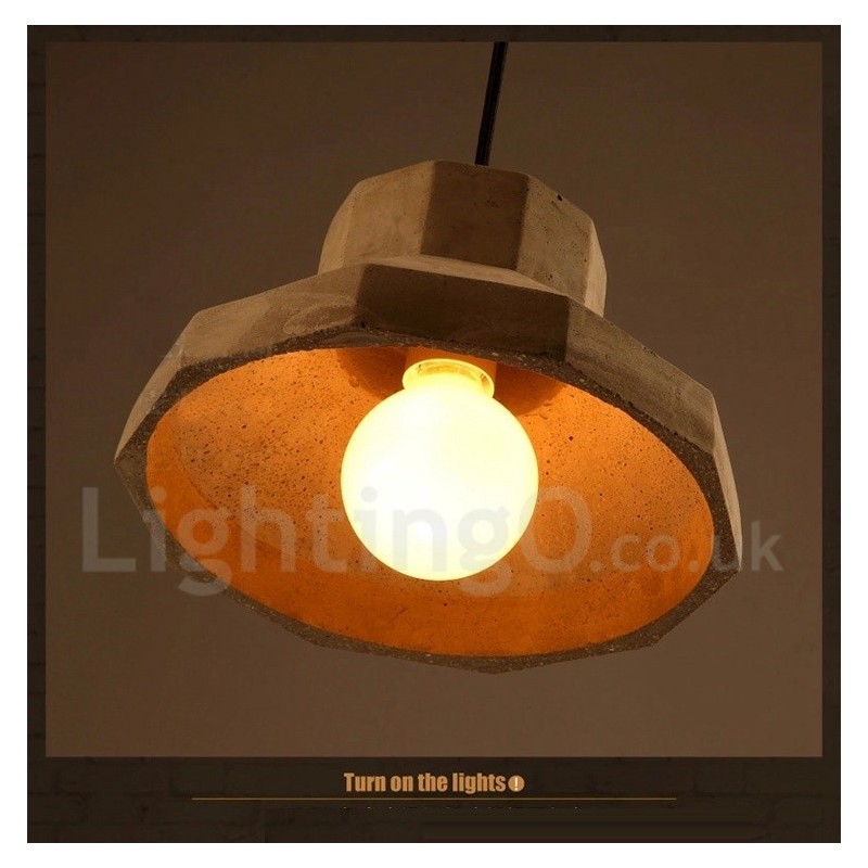 Lampada a sospensione in cemento moderna contemporanea a luce singola
