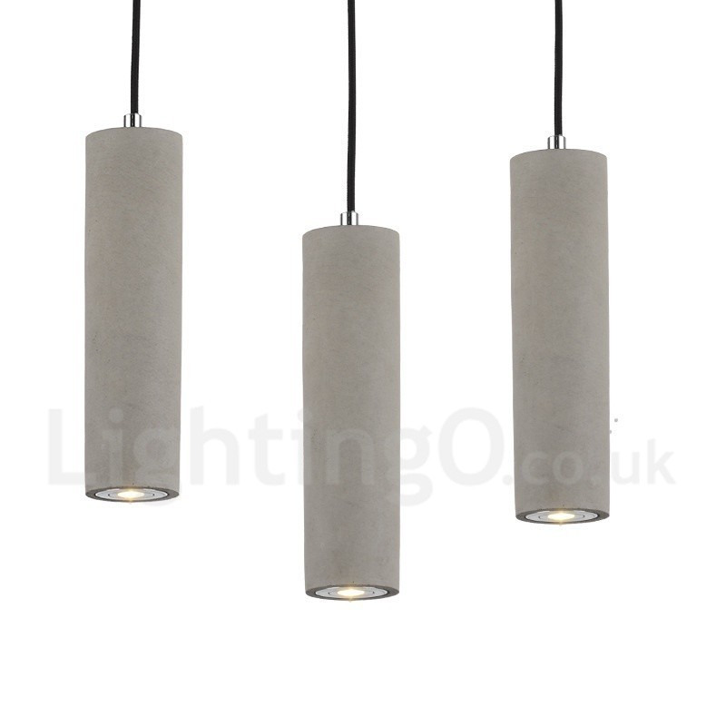 Lampada a sospensione contemporanea in cemento 1 luce 7 x 25 cm