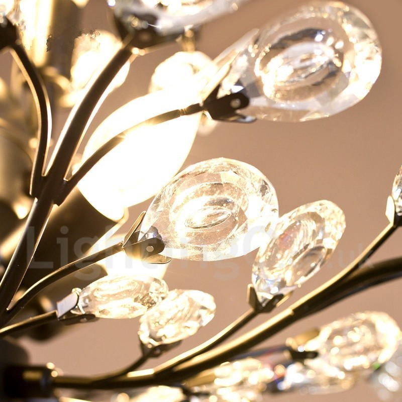 Lampada a sospensione country in cristallo imitato, 3 lampadine LED, 320 x 450 mm
