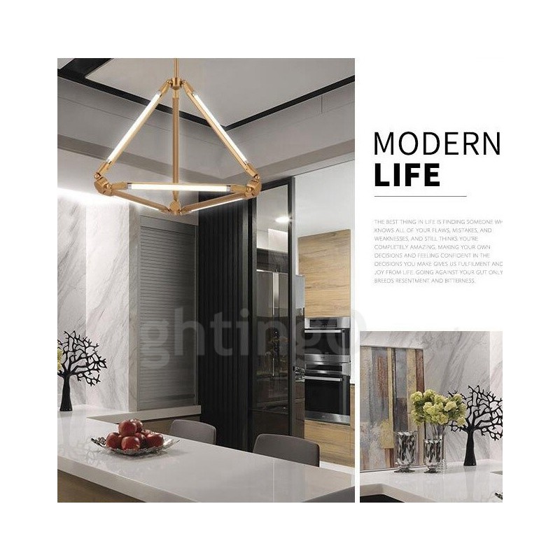 Lampada a sospensione contemporanea in metallo per 6 lampadine LED