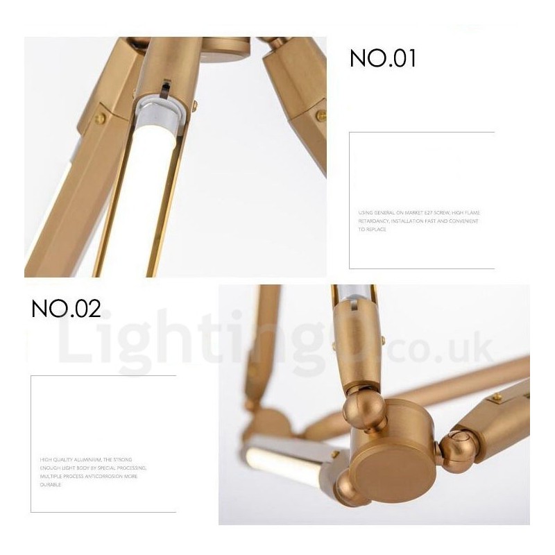 Lampada a sospensione contemporanea in metallo per 6 lampadine LED
