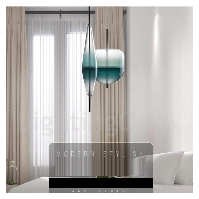Lampada a sospensione moderna in vetro sfumato