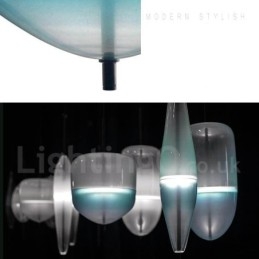 Lampada a sospensione moderna in vetro sfumato