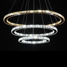 Lampadario a sospensione in cristallo ad anello, 1 luce, regolabile, multicolore e nero