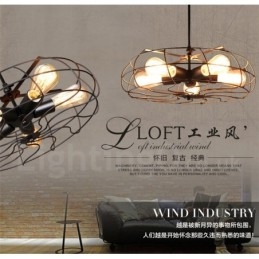 Lampada a sospensione vintage retrò a 5 luci