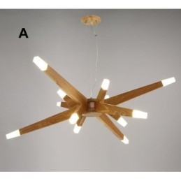 Lampada a sospensione in legno moderna contemporanea 12 luci