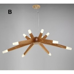 Lampada a sospensione in legno moderna contemporanea 12 luci