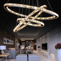 Lampadario a sospensione in cristallo ad anello, 1 luce, regolabile, multicolore e nero