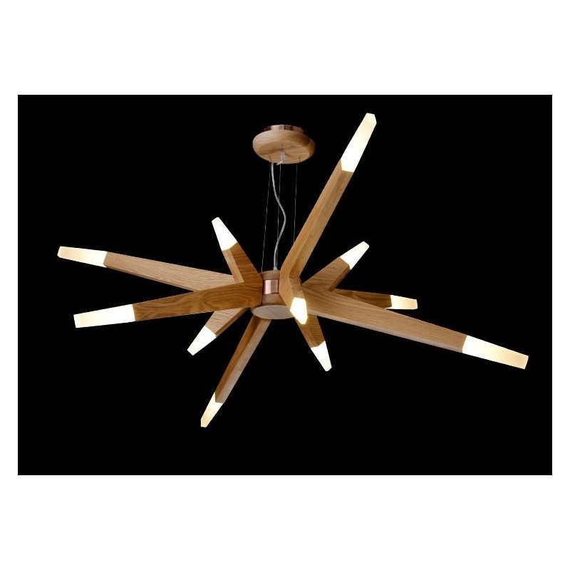 Lampada a sospensione in legno moderna contemporanea 12 luci