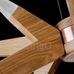 Lampada a sospensione in legno moderna contemporanea 12 luci