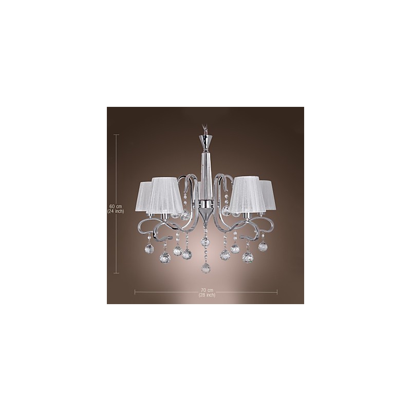 Lampadario contemporaneo in cristallo elettroplaccato argento 60 cm