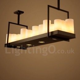 Lampada a sospensione rustica vintage a candelabro in vetro