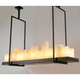 Lampada a sospensione rustica vintage a candelabro in vetro