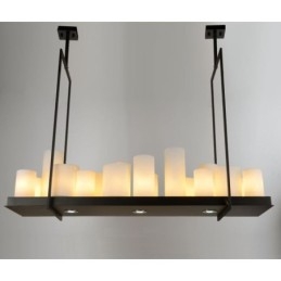Lampada a sospensione rustica vintage a candelabro in vetro