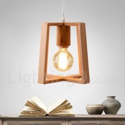 Lampada a sospensione in legno contemporanea 1 luce