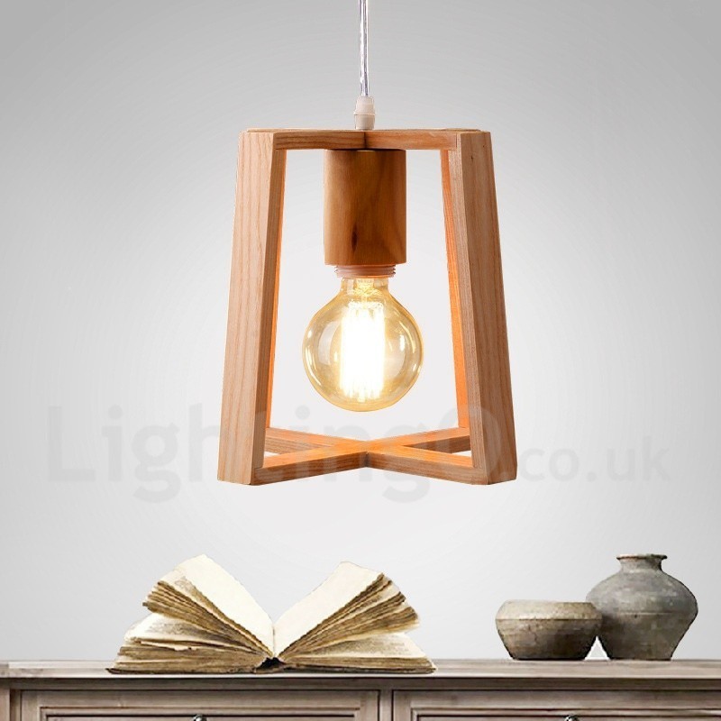 Lampada a sospensione in legno contemporanea 1 luce