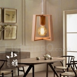 Lampada a sospensione in legno contemporanea 1 luce